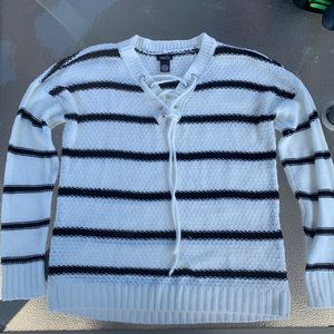 Black and White Striped Sweater